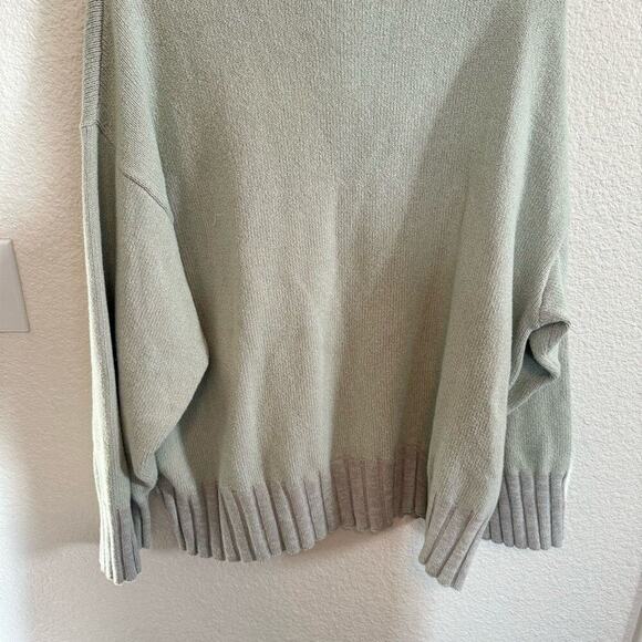 Free People Women's Large Street Fair Tunic Sweater in Lime Green Combo - Picture 9 of 13